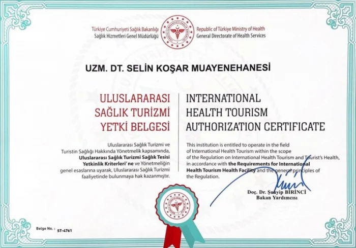 Uluslararası Sağlık Turizmi Yetki Belgesi